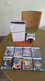 PS5 Slim 1TB Disk Edition + 2 Controllers + 8 Games, Spelcomputers en Games, Spelcomputers | Sony PlayStation 5, Ophalen of Verzenden