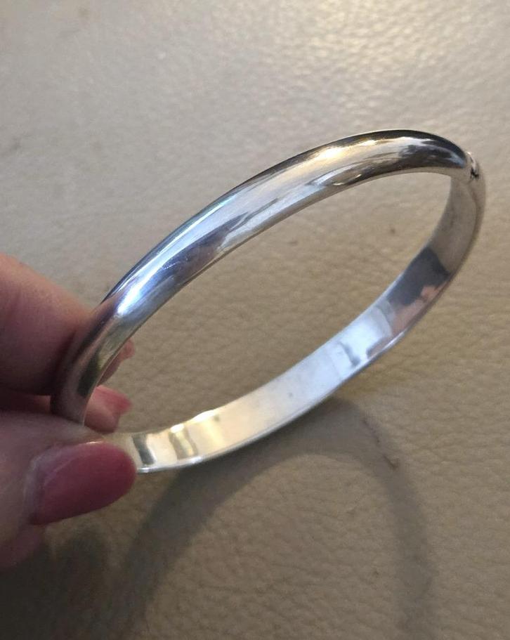 Mooie zilveren (925) armband / slavenarmband / bangle, Sieraden, Tassen en Uiterlijk, Armbanden, Zo goed als nieuw, Zilver, Zilver