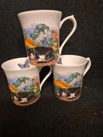 Zwarte kat elisabethan porselein, Verzamelen, Ophalen of Verzenden, Zo goed als nieuw, Porselein, Kop en/of schotel