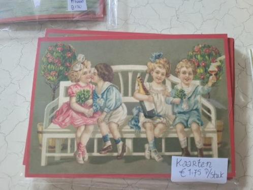 Nieuwe romantische kaart kindjes op bankje foto 1, Antiek en Kunst, Curiosa en Brocante, Ophalen of Verzenden
