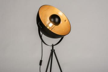 vloerlamp tripod zwart goud tafel hoekbank bank kantoor lamp beschikbaar voor biedingen