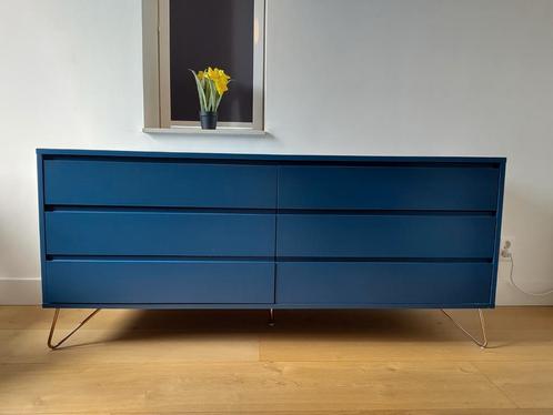 Donkerblauwe ladekast van Made, Huis en Inrichting, Kasten | Ladekasten, Gebruikt, Minder dan 100 cm, 150 tot 200 cm, 25 tot 50 cm