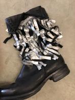 Airstep laarzen maat 38 zwart met zilveren franje, Lage of Enkellaarzen, Zo goed als nieuw, Zwart, Verzenden