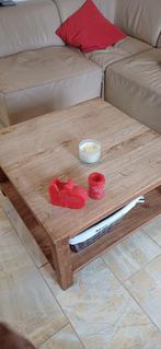 Teakhouten salontafel 80 x 80 cm, Ophalen, Gebruikt, 50 tot 100 cm, 50 tot 100 cm