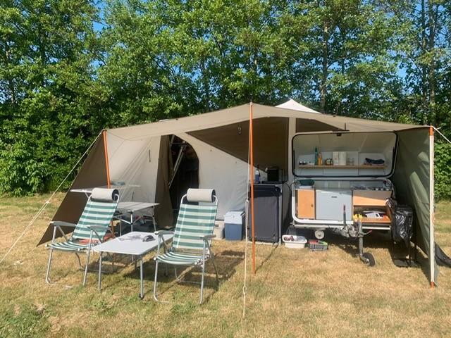 Uitstekende Holtkamper cocoon vouwwagen met M uitbouw, Caravans en Kamperen, Kampeergereedschap, Gebruikt, Ophalen