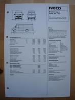 Iveco Daily 30-8 Specificatie folder 1983 BG, Ophalen, Iveco, Zo goed als nieuw, Overige merken
