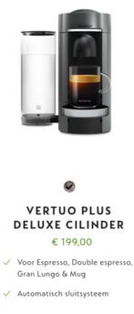 Nespresso Vertuo Plus deLuxe zo goed al nieuw, Witgoed en Apparatuur, Koffiezetapparaten, Afneembaar waterreservoir, 1 kopje, Zo goed als nieuw