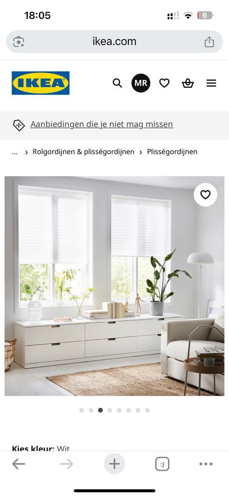 Ikea plisségordijn, Huis en Inrichting, Stoffering | Gordijnen en Lamellen, Zo goed als nieuw, Minder dan 100 cm, Zwart, Ophalen