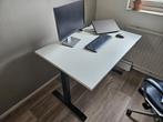 Sta zit bureau wit met zwarte poten, Huis en Inrichting, Bureaus, Ophalen, Zo goed als nieuw
