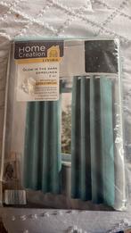Gordijnen glow in the dark, metalen ringen, 100 tot 150 cm, Blauw, Nieuw, Ophalen of Verzenden