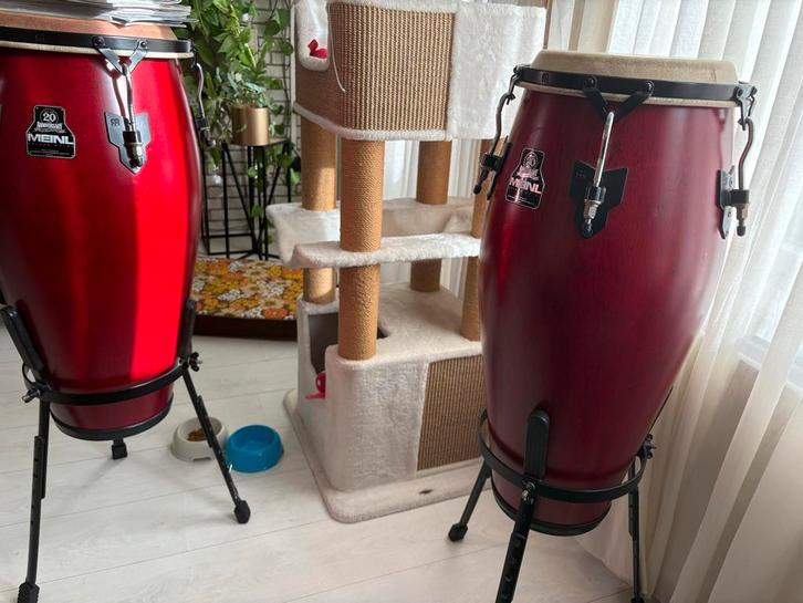 2 Meinl Conga's met Statieven, Muziek en Instrumenten, Percussie, Gebruikt, Trommel, Ophalen