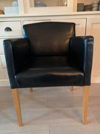 Zwarte leren eetkamerstoelen 4 stuks ZGAN, Huis en Inrichting, Stoelen, Ophalen, Zo goed als nieuw, Zwart, Vijf, Zes of meer stoelen