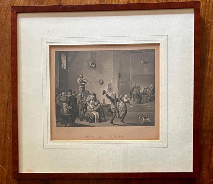 Gravure naar schilderij van David Teniers, Antiek en Kunst, Kunst | Etsen en Gravures, Ophalen of Verzenden