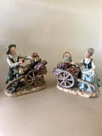 Curiosa Beeldjes - Jongen & Meisje met Karren Set Brocante S, Ophalen of Verzenden