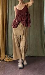 Toffe suede lederen wijde broek vib m 38, Maat 38/40 (M), Bruin, Ophalen of Verzenden, Zo goed als nieuw