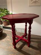 ANTIEK VINTAGE TAFEL BIJZETTAFEL WIJNTAFEL ACHTHOEK ROOD, Antiek en Kunst, Antiek | Meubels | Tafels, Ophalen of Verzenden