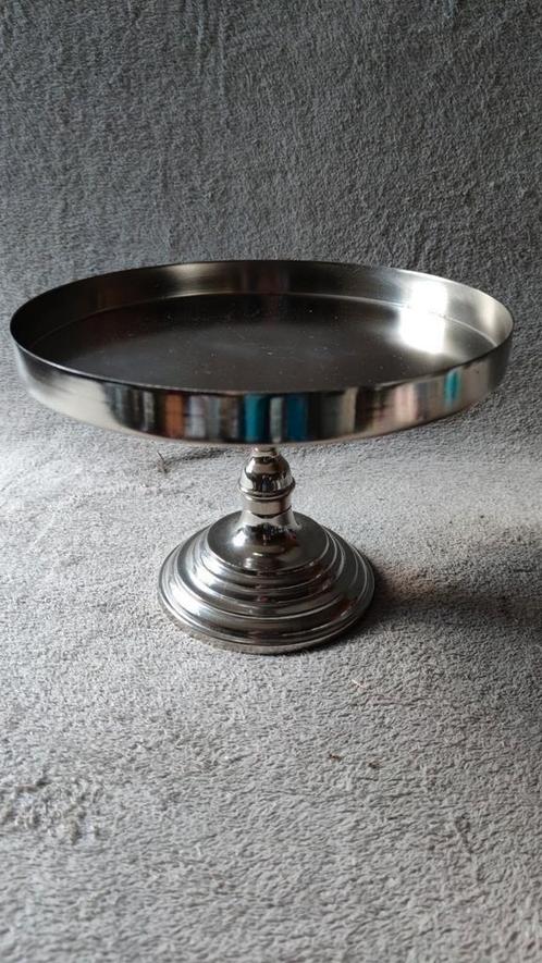 Taartplateau, plateauschaal, schaal op voet, Huis en Inrichting, Woonaccessoires | Dienbladen, Metaal, Rond, Ophalen of Verzenden