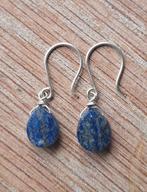 handgemaakte oorbellen echt zilver en lapis lazuli, Sieraden, Tassen en Uiterlijk, Oorbellen, Hangers, Nieuw, Met edelsteen, Zilver