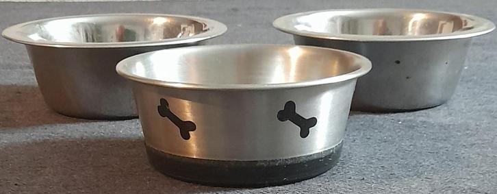 3 x Rvs voerbakjes voor honden maat S, Dieren en Toebehoren, Hondenvoerbakken en Drinkbakken, Zo goed als nieuw, Ophalen of Verzenden