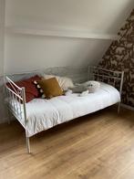 eenpersoonsbed, wit bed incl. matras van de IKEA, Huis en Inrichting, Slaapkamer | Bedden, Ophalen, Eenpersoons, Metaal, 100 cm