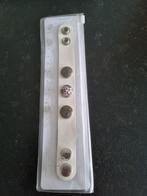 Leren witte armband met chunks, Wit, Nieuw, Leer, Ophalen of Verzenden