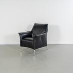 2x Leolux Mayuro Fauteuil Zwart Leer - Chroom, Niet ingevuld, Minder dan 75 cm, Niet ingevuld, Ophalen of Verzenden