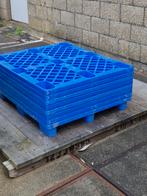 Blauwe plastic pallets maat : 100 x 120 x 14.5, Doe-het-zelf en Verbouw, Kratten en Dozen, 60 cm of meer, Overige typen, Zo goed als nieuw