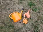2x oranje gieter + oranje waterkan, Tuin en Terras, Gieters, Ophalen, Gebruikt, Kunststof