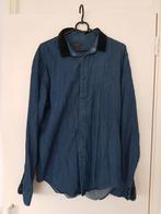 Zara Man denim Blouse met fluwelen kraag Slim Fit maat XL, Ophalen of Verzenden, Zo goed als nieuw, Blauw, Zara Man