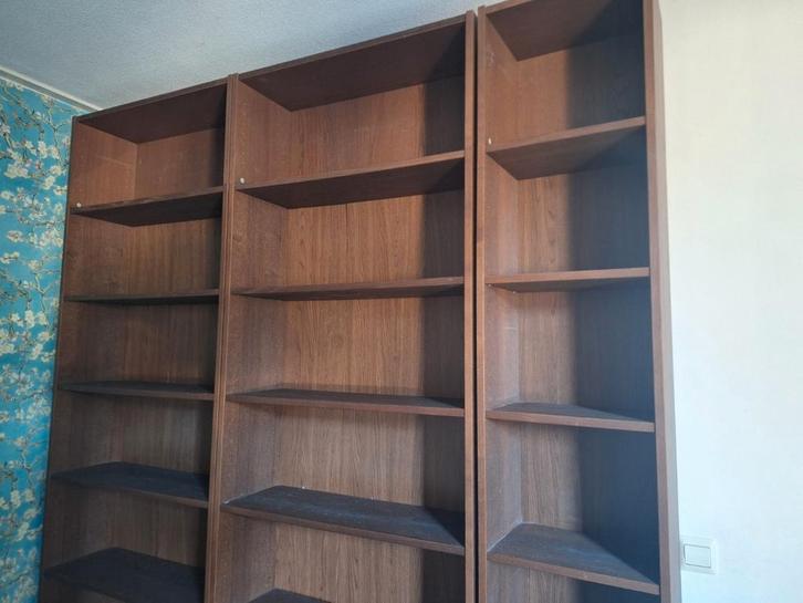 Houten Boekenkast Ikea billy, Huis en Inrichting, Kasten | Boekenkasten, Gebruikt, 100 tot 150 cm, 200 cm of meer, 25 tot 50 cm