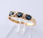 18 karaat Gouden Alliance Ring Damesring Diamanten Saffieren, Jw, Verzenden, Nieuw, 17 tot 18