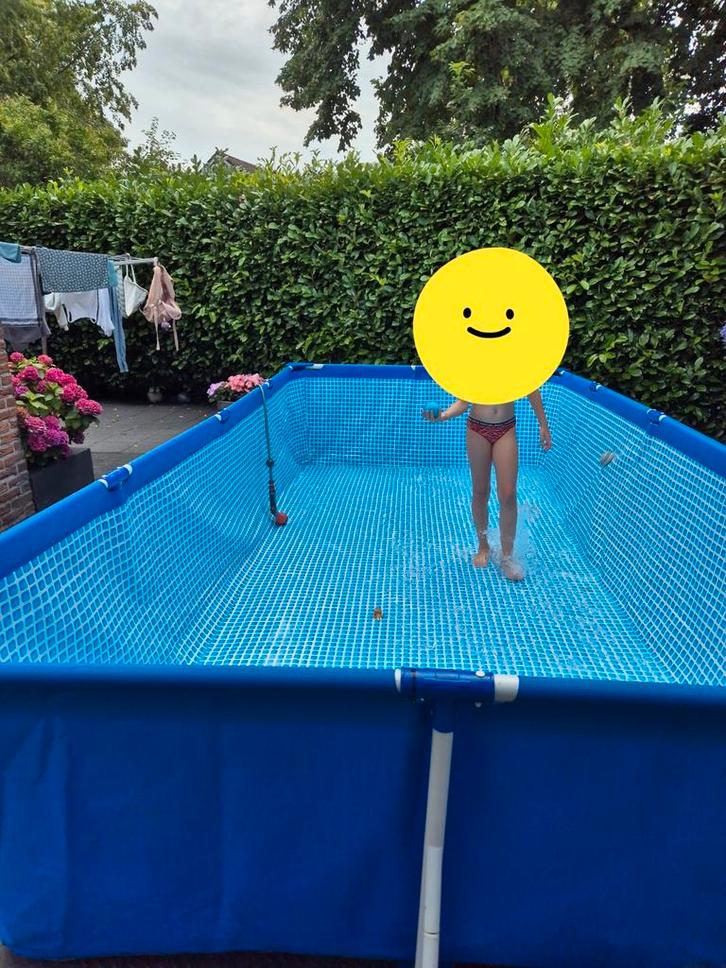 Intex bad, Met trap, pomp en filters, Tuin en Terras, Zwembaden, Zo goed als nieuw, Minder dan 80 cm, 200 tot 400 cm, Rechthoekig