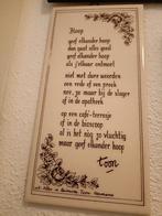 Wandtegel met gedicht 'Hoop' van Toon Hermans, Ophalen of Verzenden