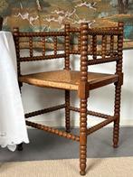 Antiek vintage bobbin stoel met leuningen wabisabi, Antiek en Kunst, Ophalen of Verzenden