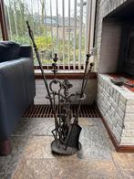 Antieke haardset / gereedschap - gietijzer - met standaard, Ophalen, Zo goed als nieuw, Vrijstaande haard, Houthaard