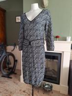 Claudia Strater warm zwart witte jurk 42 met taille riem, Maat 38/40 (M), Verzenden, Zwart, Zo goed als nieuw