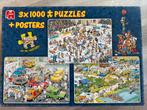 Jan Van Haasteren combibox 3 puzzels 1000 stukjes, Ophalen of Verzenden, 500 t/m 1500 stukjes, Zo goed als nieuw, Legpuzzel