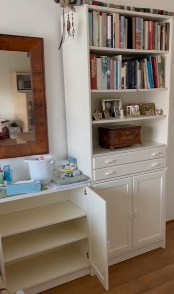 Boekenkast met lades, deurtjes + 2 lage kastjes, Huis en Inrichting, Kasten | Boekenkasten, Gebruikt, 50 tot 100 cm, 200 cm of meer
