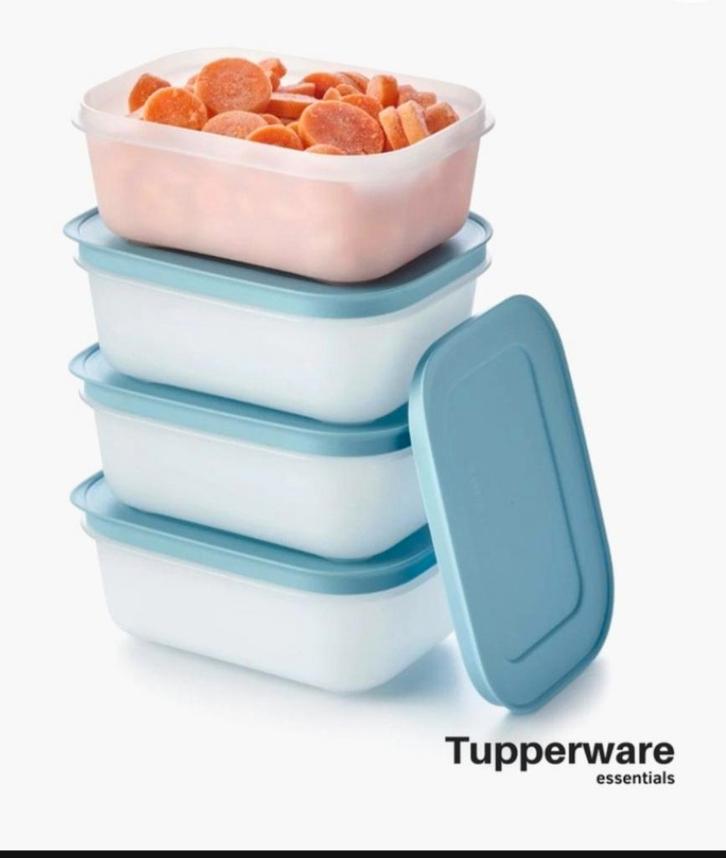 Tupperware Freezer Mates - 4 Bakjes, Huis en Inrichting, Keuken | Tupperware, Nieuw, Bak of Kom, Blauw, Wit, Ophalen of Verzenden
