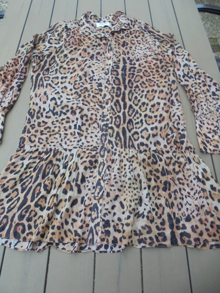 Bruin/zwarte jurk DREAM CATCHER, Kleding | Dames, Jurken, Zo goed als nieuw, Maat 38/40 (M), Bruin, Boven de knie, Ophalen of Verzenden