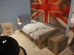Eenpersoonsbed + extra uitschuif bed, 90 cm, Gebruikt, Eenpersoons, Bruin