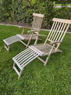 Teakhouten ligstoelen, Tuin en Terras, Ophalen, Gebruikt, Teakhout