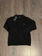 Ralph Lauren Cable Knit Quarterzip Black - M, Ophalen of Verzenden, Zo goed als nieuw, Zwart