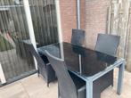 Tuintafel 180x90 met 4 verstelbare stoelen, Tuin en Terras, Tuinsets en Loungesets, Tuinset, Eettafel, Gebruikt, 4 zitplaatsen