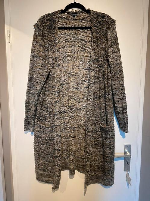 EXXCELLENT lang vest  met franjes maat 46 / 48, Kleding | Dames, Grote Maten, Zo goed als nieuw, Trui of Vest, Zwart, Ophalen of Verzenden