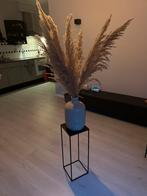 Keramieken pot met pluimen en plantentafeltje, Ophalen, Zo goed als nieuw