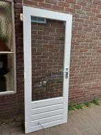 hardhouten achterdeur met dubbele glas erin, Ophalen, Gebruikt, 80 tot 100 cm, Buitendeur