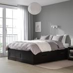 Ikea Brimnes met pocketvering matras, Ophalen, Wit, Tweepersoons, 140 cm