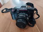 Analoge Minolta spiegelreflexcamera met toebehoren, Ophalen of Verzenden, Gebruikt, Spiegelreflex, Minolta