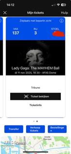 Lady gaga antwerpen afas 2 tickets vak 137, Tickets en Kaartjes, Twee personen, November